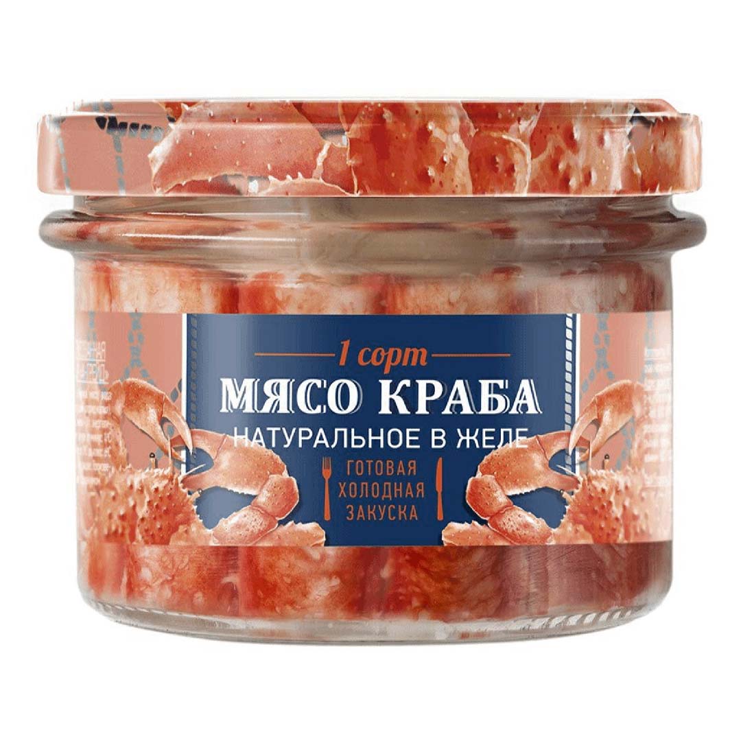 Краб Путина Натуральный кусочки мяса в желе 160 г